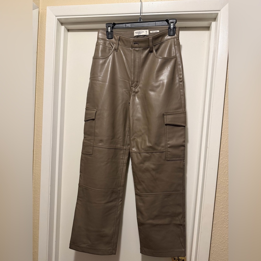 Abercrombie & Fitch Vegan Leather Cargo Pants